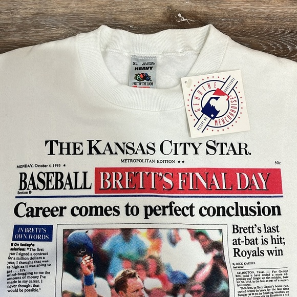 NWT George Brett Retirement Sweatshirt and TShirt Extra Large KC Star Bundle - Picture 15 of 15